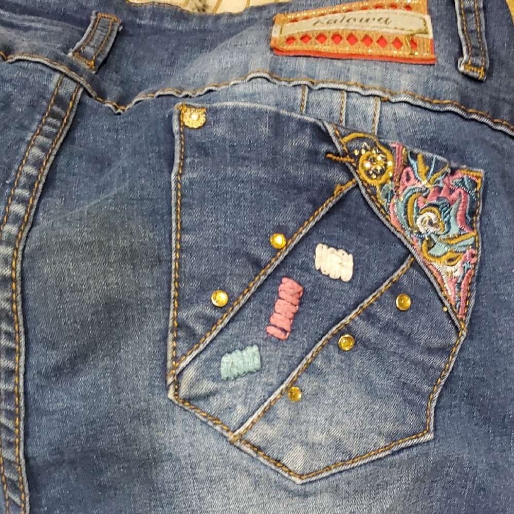 Vtg Kalowa Premium Blue Push Up Stretch  Jeans  Size 29 - Picture 14 of 16